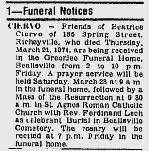 Beatrice Ciervo obit